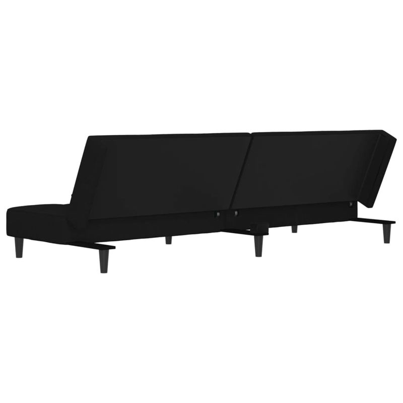 Casa si Gradina - Mobilier - Canapele si coltare - Canapele - Canapea extensibila cu 2 locuri, 2 perne, negru, catifea - Infinity.ro