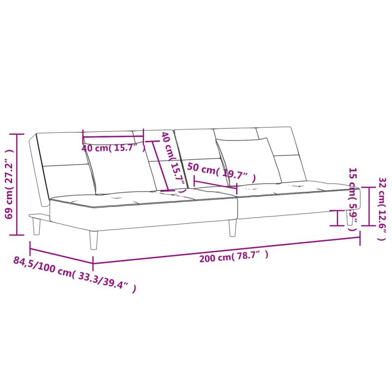 Casa si Gradina - Mobilier - Canapele si coltare - Canapele - Canapea extensibila cu 2 locuri, 2 perne, negru, catifea - Infinity.ro