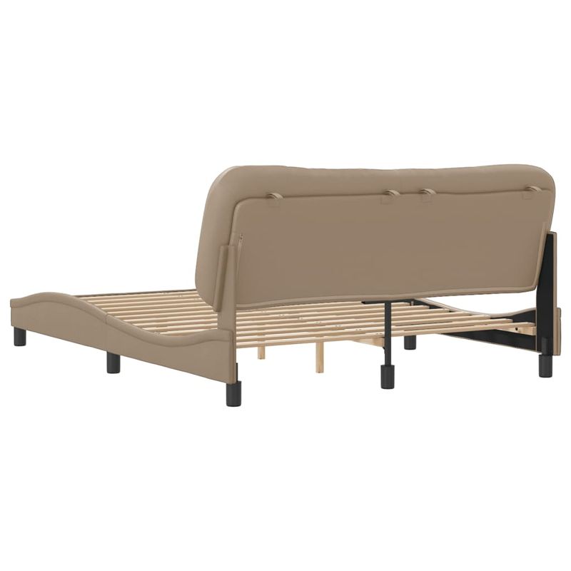 Casa si Gradina - Mobilier - Paturi si accesorii - Paturi - Cadru de pat cu tablie, cappuccino, 160x200 cm, piele ecologica - Infinity.ro