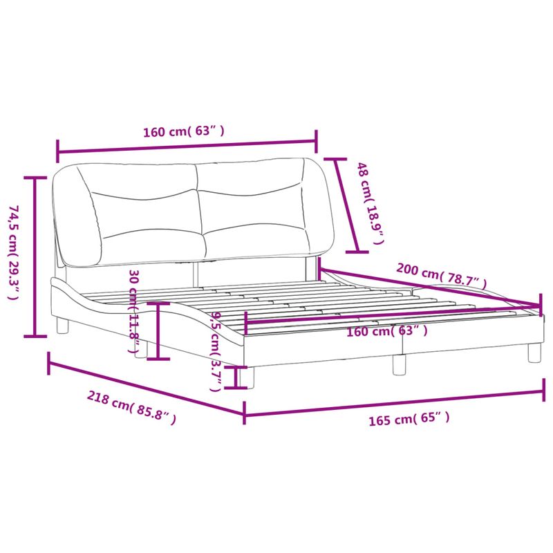 Casa si Gradina - Mobilier - Paturi si accesorii - Paturi - Cadru de pat cu tablie, cappuccino, 160x200 cm, piele ecologica - Infinity.ro