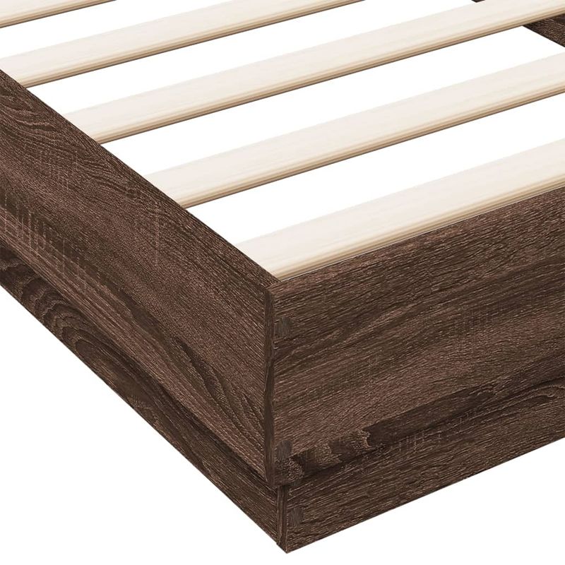 Casa si Gradina - Mobilier - Paturi si accesorii - Paturi - Cadru de pat cu lumini LED, stejar maro, 100x200 cm - Infinity.ro