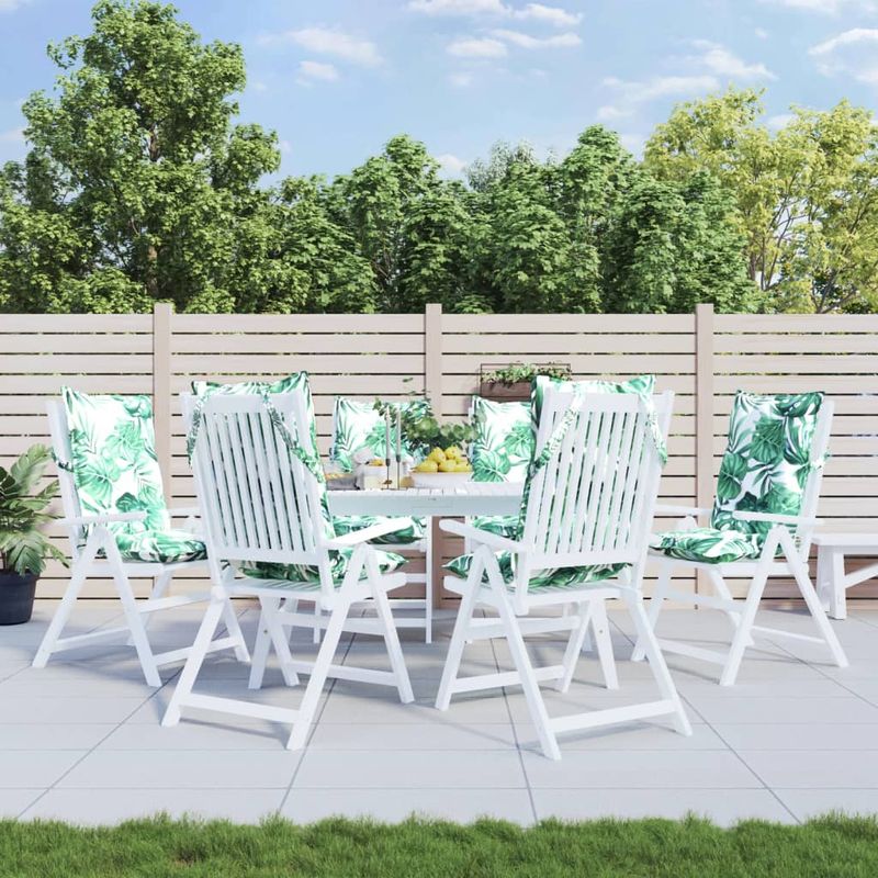 Casa si Gradina - Textile si covoare - Perne si pilote - Perne decorative - Perne de scaun spatar inalt, 6 buc, model frunze, textil Oxford - Infinity.ro