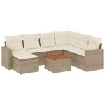Casa si Gradina - Gradina si terasa - Mobilier exterior - Canapele si fotolii gradina - Set canapele de gradina, 8 piese, cu perne, bej, poliratan - Infinity.ro