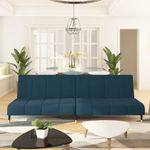 Casa si Gradina - Mobilier - Canapele si coltare - Canapele - Canapea extensibila cu 2 locuri, albastru, catifea - Infinity.ro