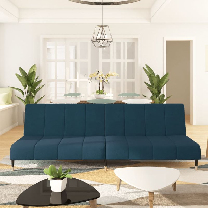 Casa si Gradina - Mobilier - Canapele si coltare - Canapele - Canapea extensibila cu 2 locuri, albastru, catifea - Infinity.ro