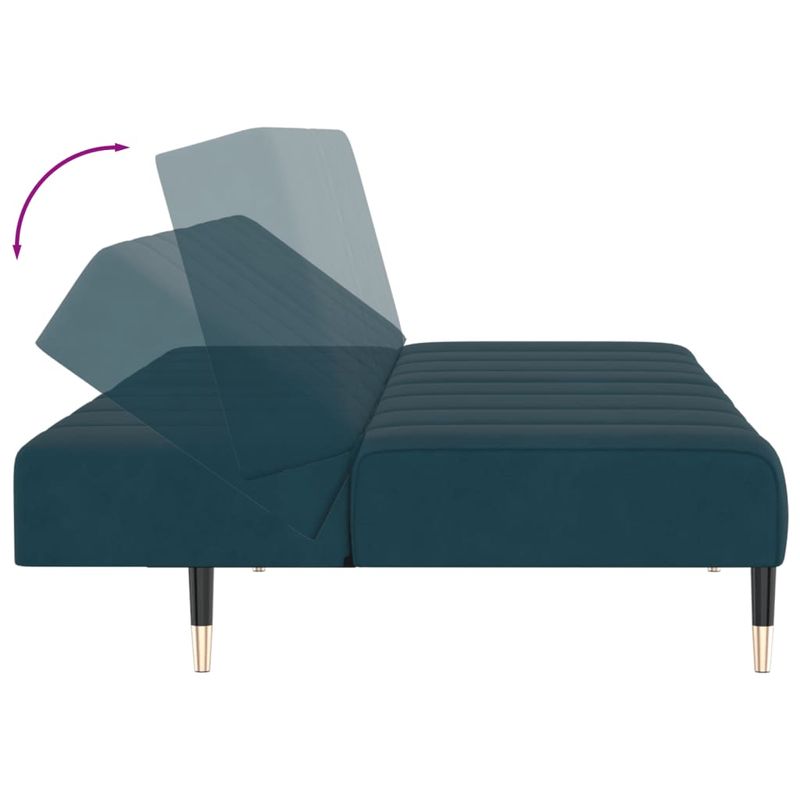 Casa si Gradina - Mobilier - Canapele si coltare - Canapele - Canapea extensibila cu 2 locuri, albastru, catifea - Infinity.ro