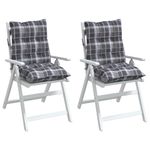 Casa si Gradina - Textile si covoare - Perne si pilote - Perne decorative - Perne scaun cu spatar mic, 2 buc., gri carouri, textil oxford - Infinity.ro