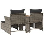 Casa si Gradina - Gradina si terasa - Mobilier exterior - Canapele si fotolii gradina - Canapea de gradina cu 2 locuri si taburete, gri, poliratan - Infinity.ro