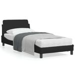 Casa si Gradina - Mobilier - Paturi si accesorii - Paturi - Cadru de pat cu tablie, negru, 80x200 cm, textil - Infinity.ro