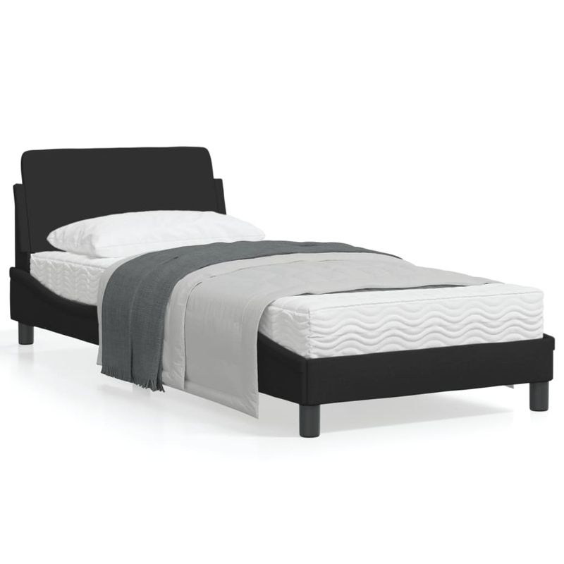 Casa si Gradina - Mobilier - Paturi si accesorii - Paturi - Cadru de pat cu tablie, negru, 80x200 cm, textil - Infinity.ro
