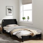 Casa si Gradina - Mobilier - Paturi si accesorii - Paturi - Cadru de pat cu tablie, negru, 80x200 cm, textil - Infinity.ro