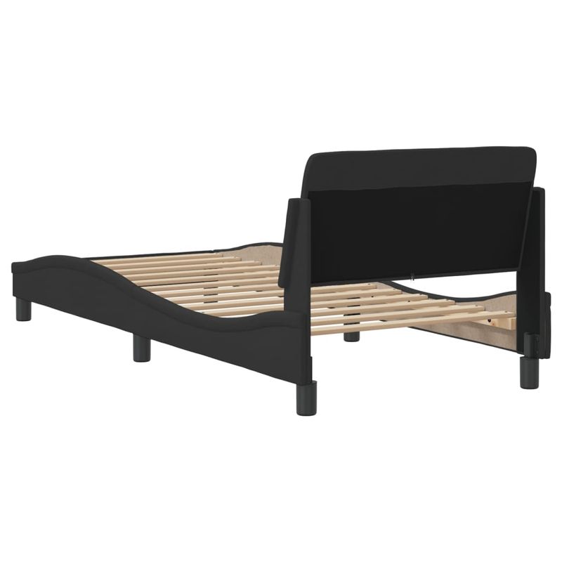 Casa si Gradina - Mobilier - Paturi si accesorii - Paturi - Cadru de pat cu tablie, negru, 80x200 cm, textil - Infinity.ro
