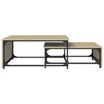 Casa si Gradina - Mobilier - Mese si birouri - Masute de cafea - Mese suprapuse de cafea 2 buc. lemn prelucrat/metal - Infinity.ro