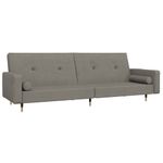 Casa si Gradina - Mobilier - Canapele si coltare - Canapele - Canapea extensibila cu 2 locuri, 2 perne, gri deschis, catifea - Infinity.ro