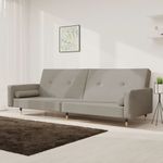 Casa si Gradina - Mobilier - Canapele si coltare - Canapele - Canapea extensibila cu 2 locuri, 2 perne, gri deschis, catifea - Infinity.ro
