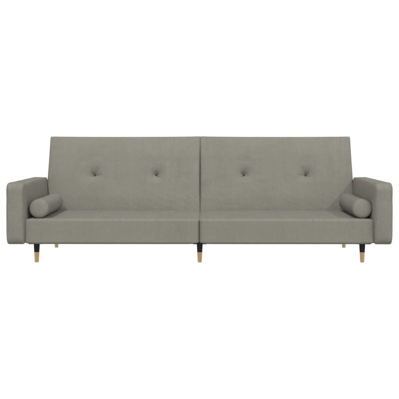 Casa si Gradina - Mobilier - Canapele si coltare - Canapele - Canapea extensibila cu 2 locuri, 2 perne, gri deschis, catifea - Infinity.ro