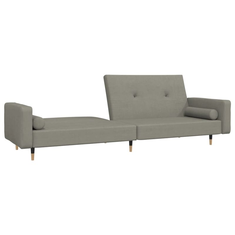 Casa si Gradina - Mobilier - Canapele si coltare - Canapele - Canapea extensibila cu 2 locuri, 2 perne, gri deschis, catifea - Infinity.ro