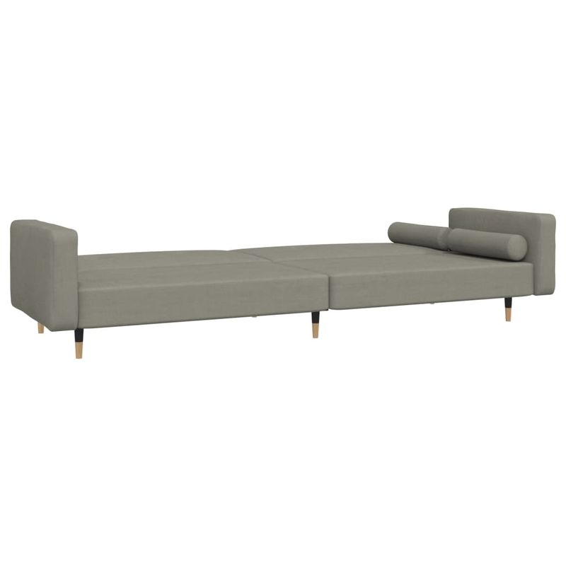 Casa si Gradina - Mobilier - Canapele si coltare - Canapele - Canapea extensibila cu 2 locuri, 2 perne, gri deschis, catifea - Infinity.ro