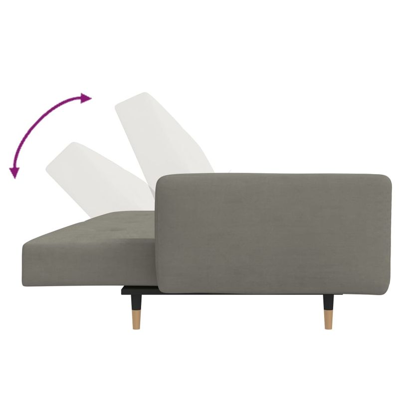 Casa si Gradina - Mobilier - Canapele si coltare - Canapele - Canapea extensibila cu 2 locuri, 2 perne, gri deschis, catifea - Infinity.ro