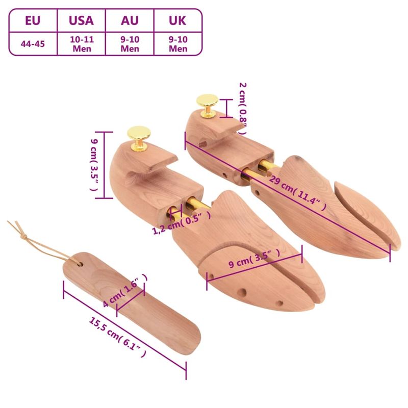 Market - Spalare si intretinere rufe - Produse intretinere Incaltaminte - Perii si alte accesorii - Dispozitiv largire pantofi incaltator EU 44-45 lemn masiv cedru - Infinity.ro