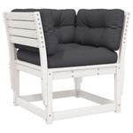 Casa si Gradina - Gradina si terasa - Mobilier exterior - Seturi mobila gradina - Set mobilier gradina cu perne, 8 piese, alb, lemn masiv de pin - Infinity.ro