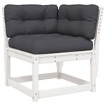 Casa si Gradina - Gradina si terasa - Mobilier exterior - Seturi mobila gradina - Set mobilier gradina cu perne, 8 piese, alb, lemn masiv de pin - Infinity.ro