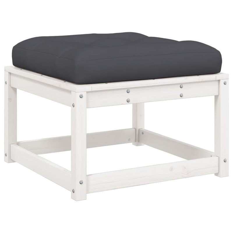 Casa si Gradina - Gradina si terasa - Mobilier exterior - Seturi mobila gradina - Set mobilier gradina cu perne, 8 piese, alb, lemn masiv de pin - Infinity.ro