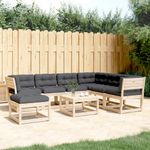 Casa si Gradina - Gradina si terasa - Mobilier exterior - Seturi mobila gradina - Set mobilier de gradina cu perne, 7 piese, lemn masiv de pin - Infinity.ro