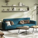 Casa si Gradina - Mobilier - Canapele si coltare - Canapele - Canapea extensibila cu 2 locuri, albastru, catifea - Infinity.ro
