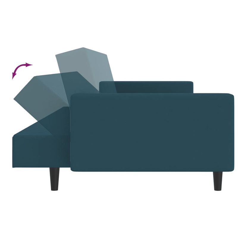 Casa si Gradina - Mobilier - Canapele si coltare - Canapele - Canapea extensibila cu 2 locuri, albastru, catifea - Infinity.ro