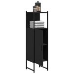 Casa si Gradina - Mobilier - Mobilier baie - Corpuri baie - Dulap de baie, negru, 33x33x120,5 cm, lemn prelucrat - Infinity.ro