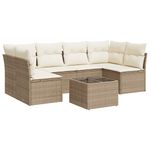 Casa si Gradina - Gradina si terasa - Mobilier exterior - Seturi mobila gradina - Set canapele de gradina, 7 piese, cu perne, bej, poliratan - Infinity.ro