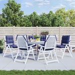 Casa si Gradina - Textile si covoare - Perne si pilote - Perne decorative - Perne scaune cu spatar jos, 6 buc., bleumarin, textil oxford - Infinity.ro