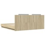 Casa si Gradina - Mobilier - Paturi si accesorii - Paturi - Cadru de pat cu tablie si lumini LED, stejar sonoma, 200x200 cm - Infinity.ro