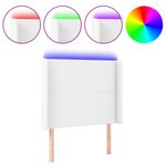 Casa si Gradina - Mobilier - Paturi si accesorii - Accesorii paturi - Tablie de pat cu LED, alb, 93x16x118/128 cm, piele ecologica - Infinity.ro