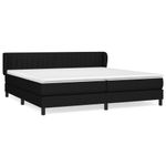 Casa si Gradina - Mobilier - Paturi si accesorii - Paturi - Pat box spring cu saltea, negru, 200x200 cm, textil - Infinity.ro