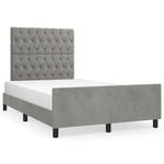 Casa si Gradina - Mobilier - Paturi si accesorii - Paturi - Cadru de pat cu tablie, gri deschis, 120x200 cm, catifea - Infinity.ro