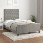 Casa si Gradina - Mobilier - Paturi si accesorii - Paturi - Cadru de pat cu tablie, gri deschis, 120x200 cm, catifea - Infinity.ro