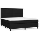 Casa si Gradina - Mobilier - Paturi si accesorii - Paturi - Pat box spring cu saltea, negru, 160x200 cm, textil - Infinity.ro