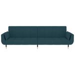 Casa si Gradina - Mobilier - Canapele si coltare - Canapele - Canapea extensibila cu 2 locuri, 2 perne, albastru, catifea - Infinity.ro