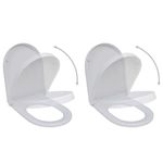 Casa si Gradina - Sanitare - Obiecte sanitare - Accesorii vase de toaleta - Capace WC cu inchidere silentioasa, 2 buc., alb, plastic - Infinity.ro
