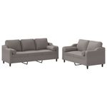 Casa si Gradina - Mobilier - Seturi de mobilier - Seturi living - Set de canapele cu perne, 2 piese, gri taupe, textil - Infinity.ro