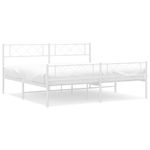 Casa si Gradina - Mobilier - Paturi si accesorii - Paturi - Cadru de pat metalic cu tablie de cap/picioare, alb, 180x200 cm - Infinity.ro