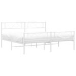 Casa si Gradina - Mobilier - Paturi si accesorii - Paturi - Cadru de pat metalic cu tablie de cap/picioare, alb, 180x200 cm - Infinity.ro