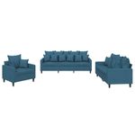 Casa si Gradina - Mobilier - Seturi de mobilier - Seturi living - Set de canapele cu perne, 3 piese, albastru, catifea - Infinity.ro