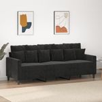 Casa si Gradina - Mobilier - Canapele si coltare - Canapele - Canapea cu 3 locuri, Negru, 180 cm, catifea - Infinity.ro