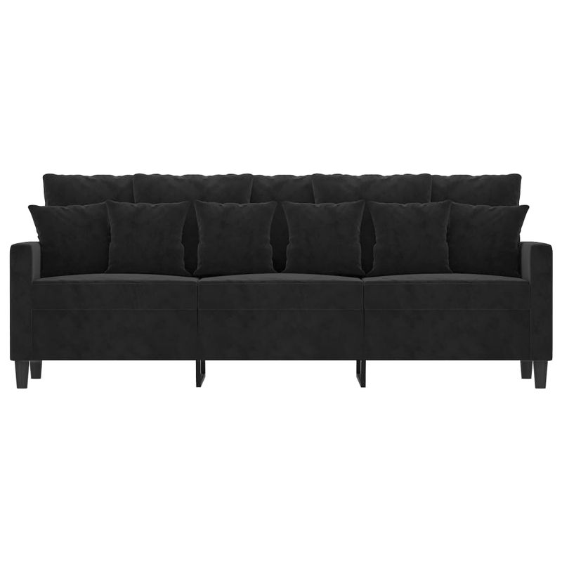 Casa si Gradina - Mobilier - Canapele si coltare - Canapele - Canapea cu 3 locuri, Negru, 180 cm, catifea - Infinity.ro