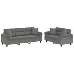 Casa si Gradina - Mobilier - Seturi de mobilier - Seturi living - Set de canapele cu perne, 2 piese, gri inchis, microfibra - Infinity.ro