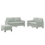 Casa si Gradina - Mobilier - Seturi de mobilier - Seturi living - Set de canapele cu perne, 3 piese, gri deschis, catifea - Infinity.ro
