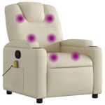 Ingrijire personala si Cosmetice - Sanatate si wellness - Articole wellness - Fotolii de masaj - Fotoliu de masaj rabatabil, crem, piele ecologica - Infinity.ro